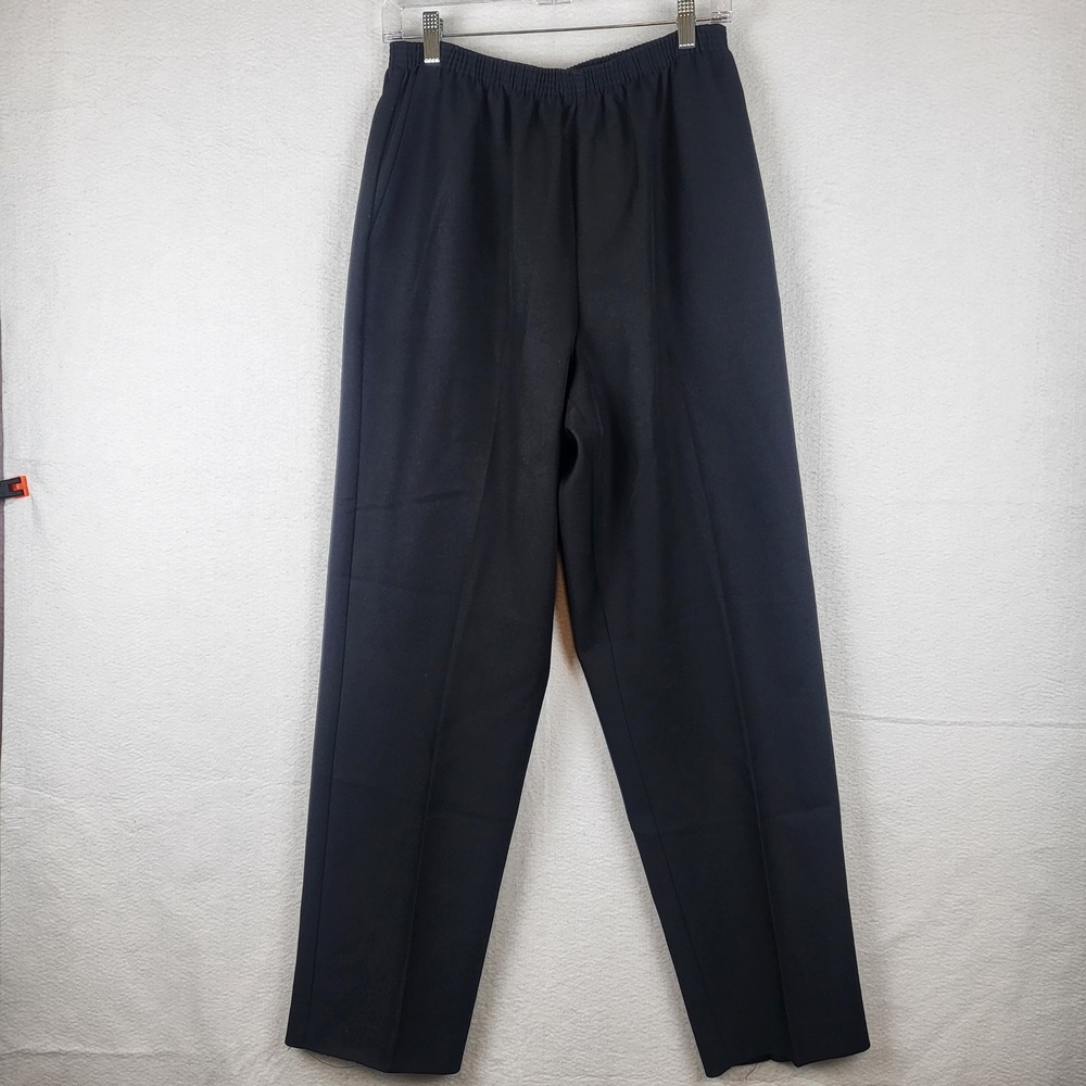 Alfred Dunner Women Black Polyester Elastic Waist Pants Size 12‎